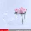 boîtes à fleurs rondes transparentes roses - acrylique-custom.com