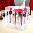 安いアクリル化粧ブラシホルダー、カバー付きクリア化粧オーガナイザー