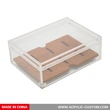 boîte à cigares portable en acrylique avec plancher en bois de cèdre