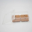 boîte à cigares portable en acrylique avec plancher en bois de cèdre