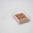 boîte à cigares portable en acrylique avec plancher en bois de cèdre
