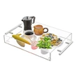 Clear Serving Trays Acrylic Decorative Trays with Handles