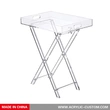 mesa de bandeja plegable de acrílico y bandeja de lucita - mesa auxiliar de muebles baratos