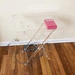 mesa de bandeja plegable de acrílico y bandeja de lucita - mesa auxiliar de muebles baratos