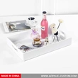 Cheap Acrylic Tray, Wholesale Large White Serving Tray with Handles