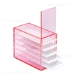 Acrylic Lash Tile Organizer Clear Pink Eyelash Storage Boxes