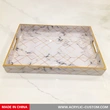 Wholesale Acrylic Trays, White Marble Trays Organizer Manufacturer