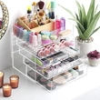 organisateur acrylique de maquillage bon marché avec tiroirs, grand organisateur acrylique