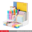Acrylic Desk Organizers with Sliding Drawers, Office Pen Organizers