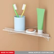 小さなバスルームコーナーシェルフクリアアクリルウォールマウントフローティングシェルフ