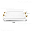 Acrylic Tray, Clear Serving Tray with Gold Handle