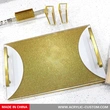 bandeja para encender velas - tablero de jalá dorado