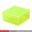 Yellow Acrylic Box - Lucite Box with Lid