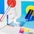 クリアクリスタルブックエンドセット - 本棚用アクリルブックスタンド