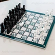 アクリルチェスボードセット - モダンな花柄ルーサイトチェスゲーム