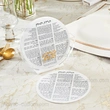 Lucite Round Bencher Holder Set | White Birchas Hamazon Cards Ashkenaz