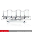 Lucite Kiddush Cup Set with 6 Shot Glasses & Acrylic Holder