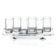 Lucite Kiddush Cup Set with 6 Shot Glasses & Acrylic Holder