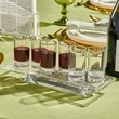 Lucite Kiddush Cup Set with 6 Shot Glasses & Acrylic Holder