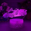 7色変更のアクリル3Dスポーツカーベッドサイドナイトライト