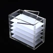 caja de almacenamiento de pestañas transparente con azulejos, organizador de extensiones de pestañas