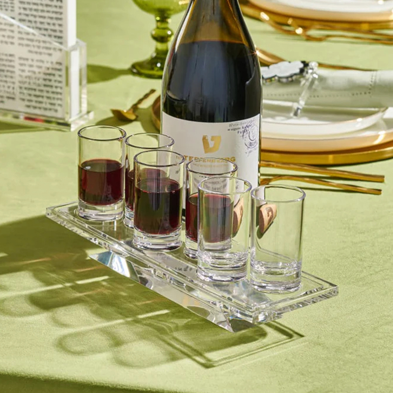 lucite kiddush cup set,