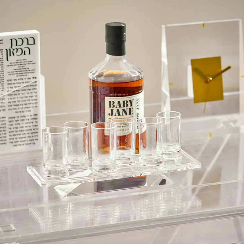 lucite kiddush cup set