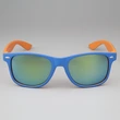 mprinted Two Tone Sunglasses Orange with Blue Frame