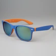 mprinted Two Tone Sunglasses Orange with Blue Frame