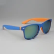 mprinted Two Tone Sunglasses Orange with Blue Frame