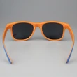mprinted Two Tone Sunglasses Orange with Blue Frame