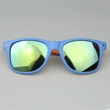 mprinted Two Tone Sunglasses Orange with Blue Frame