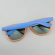 mprinted Two Tone Sunglasses Orange with Blue Frame