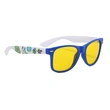 Custom Two Tone White And Blue Printing Sunglasses