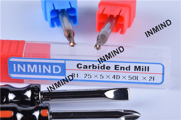 Copper Colour SiN Coating, 2 Flute  Ball Nose End Mill , R1.25, Grain Size 0.5UM high precision 0