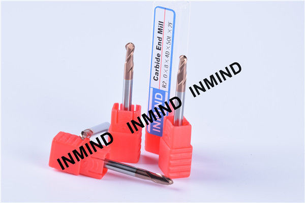 fraise en bout en acier à grande vitesse de nez de boule de 4mm - 20mm avec le type 0 de longueur standard de revêtement d'AlTiN