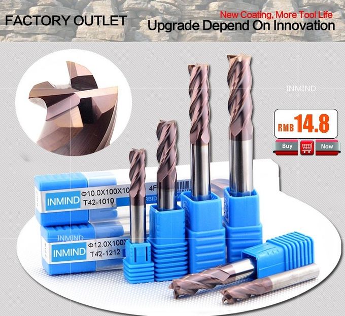 Square End Mill , 12mm AOL100mm 4 Flute , HRC55  TiSiN TiAlN Coating , Milling Cutters , Standard Length 3