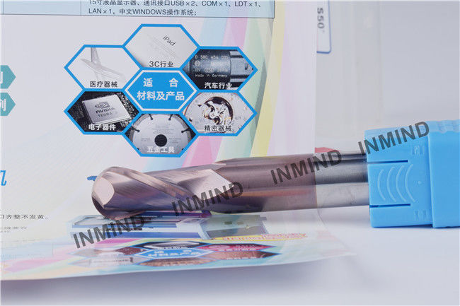 Type fraise en bout de nez de boule de longue tige HRC55 avec le revêtement de SiN, tolérance H6 0