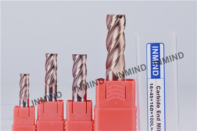 Molino de extremo cuadrado de 11 mm, 4 flautas, color cobre SiN, hasta HRC55, molino de extremo CNC 1