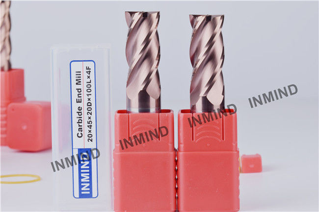 Molino de extremo de carburo, 16-20 mm 4 flautas, revestimiento de TiSiN, molino de extremo plano, hasta HRC55, 3