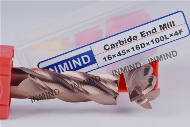 Recubrimiento TiSiN, fresa de extremo de carburo, 16 mm 2 flautas 4 flautas, cortador de carburo, hasta HRC55, 0