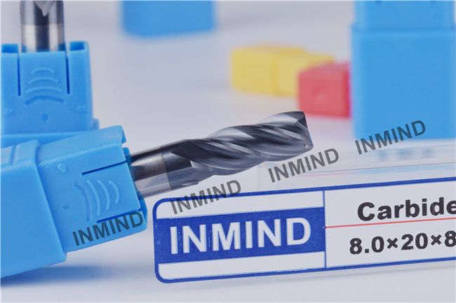 Tamaño de grano 0.8UM hasta HRC50 Revestimiento de AlTiN Máquina cuadrada de 8 mm Herramientas de corte Molino de extremo, 4 flautas, brocas de molino de extremo 2