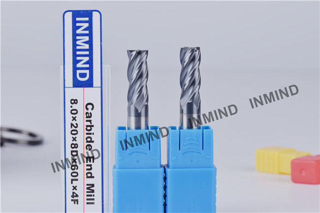 Tamaño de grano 0.8UM hasta HRC50 Revestimiento AlTiN Máquina cuadrada de 8 mm herramientas de corte Molino de extremo, 4 flautas, brocas de molino de extremo 1