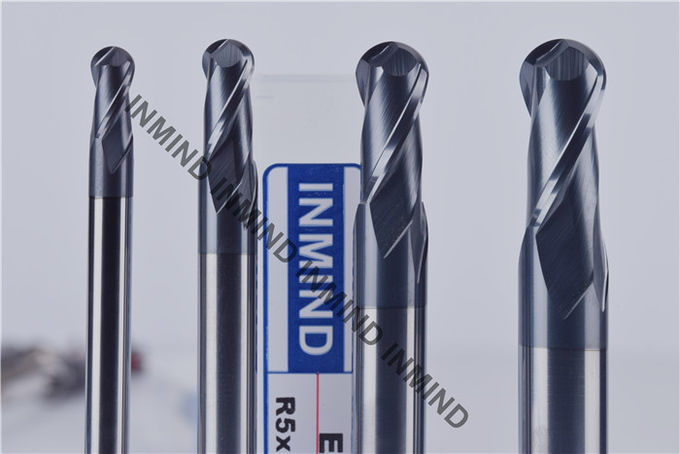 12 mm AOL 100 mm Solid Carbide End Mills , HRC50 TiAlN Coating Ball Nose Mill 3
