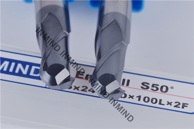12 mm AOL 100 mm Solid Carbide End Mills , HRC50 TiAlN Coating Ball Nose Mill 1
