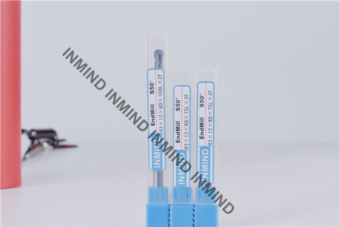 High Tenacity Ball Nose Cutter , HRC50 Aluminium Metal Cutting Tools 4