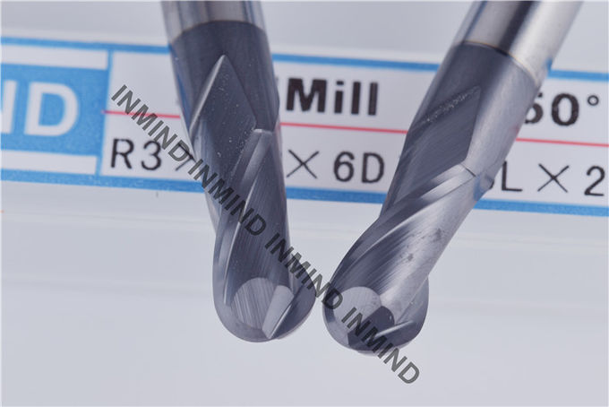 High Tenacity Ball Nose Cutter , HRC50 Aluminium Metal Cutting Tools 3