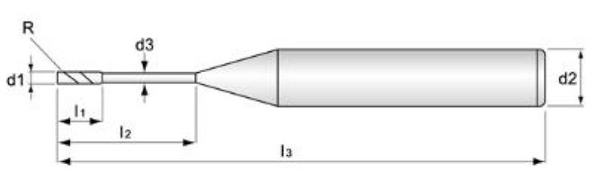 Fresa de extremo cuadrado de cuello largo HRC55 con recubrimiento TiSiN de cuello de 1,5 mm de longitud 0