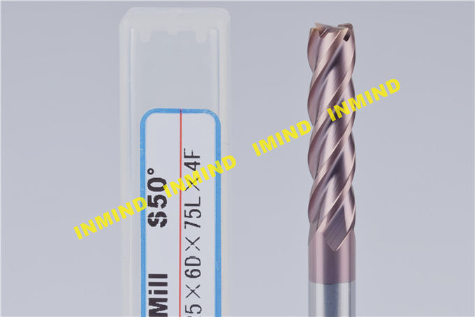 Molino de extremo CNC de 75 mm de longitud para fresadora CNC HRC65 Dureza 0