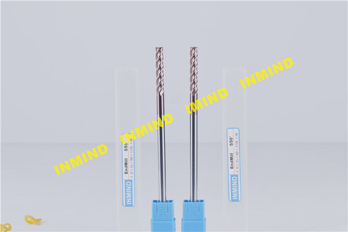 Fraise en bout extra longue en carbure de 4 mm avec revêtement TiSiN Taille de grain 0,5 UM 0